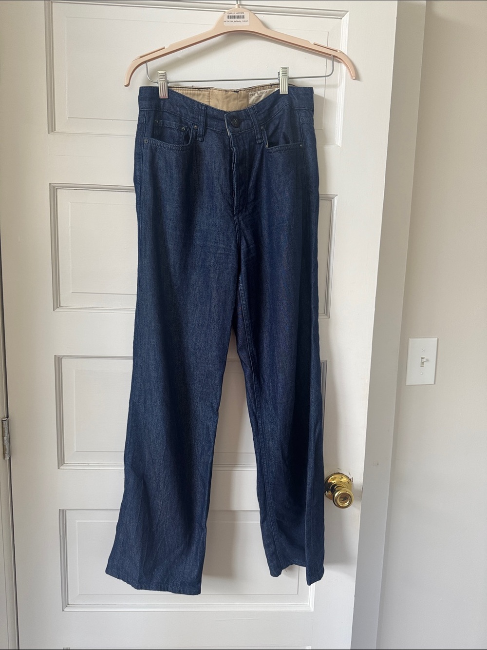rag & bone Dark Blue Wide Leg Jeans
